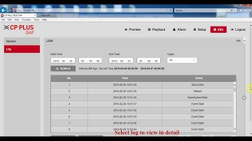 How to take Log backup CP Plus Red Series