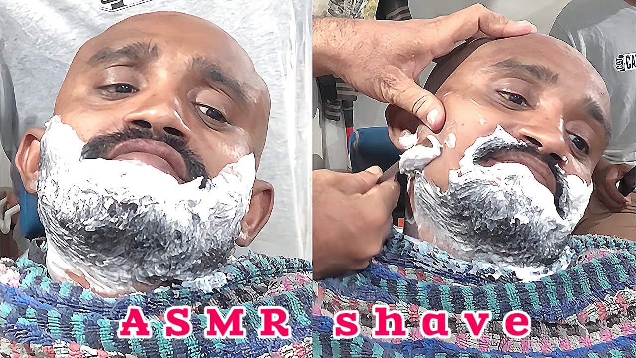 ASMR funny young men beard shaving 🪒 tutorial chacho barber shop - YouTube