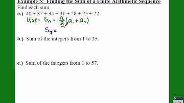 PC: 8.2 Notes: Example 5 - Finding the Sum of a Finite Sequence