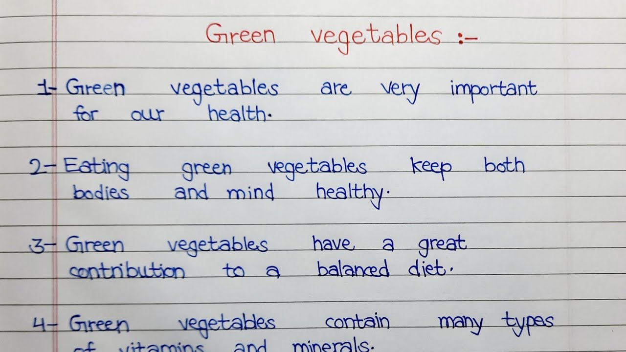 essay topics on vegetables