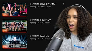 Reacting To IVE MVs For The First Time (I AM, LOVE DIVE, & Kitsch) AMAZING VOCALS AHHHH | Tianna B