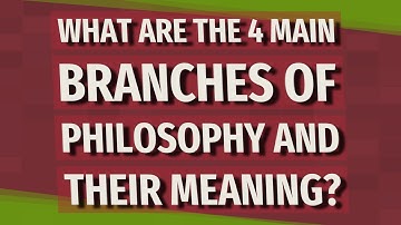 What are the 4 main branches of philosophy and their meaning?