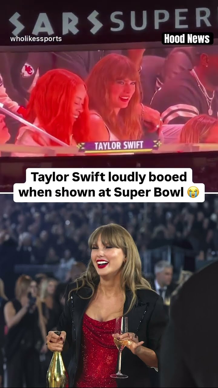 Taylor Swift loudly booed at the Super Bowl #hoodnews #taylorswift #icespice #superbowl #trending #i