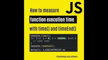 how to measure execution time with console time in Javascript #shorts