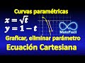 03. Curvas paramétricas - Graficar, eliminar parámetro, obtener ecuación cartesiana, con raíz