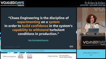 [VDTRIESTE22] Chaos Engineering: Why Breaking Things Should be Practiced - Conference by M. Bonetto