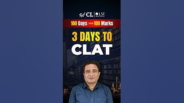 3 Days to CLAT 2026! Last 72-Hour Strategy 💪 | CL-LST #clat2026 #shorts