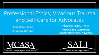 2/15/24: SAVAT - Professional Ethics, Vicarious Trauma, and Self-Care