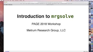 Part 1: Introduction to mrgsolve (PAGE, 2018)