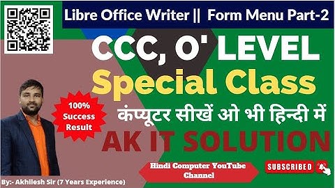 #24 Form Menu in Libre Office Writer Part 2 || Libre Office Writer Form Menu || Writer Form Menu ||