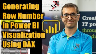 generating row number in power bi visualization using dax