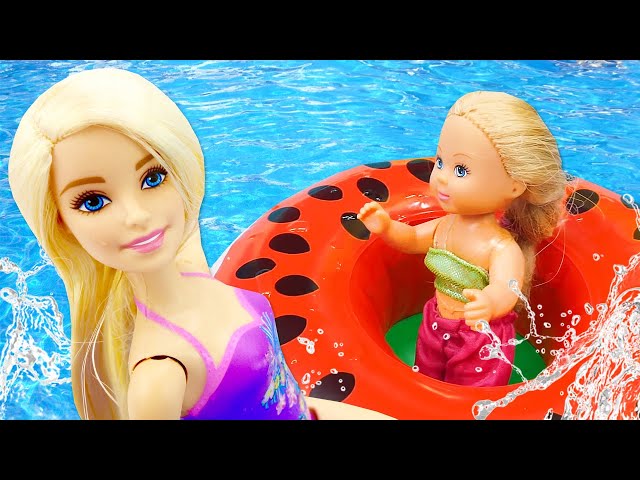 Barbie Baby and Barbie Water Fun: Swimming Pool, Waterslide, and