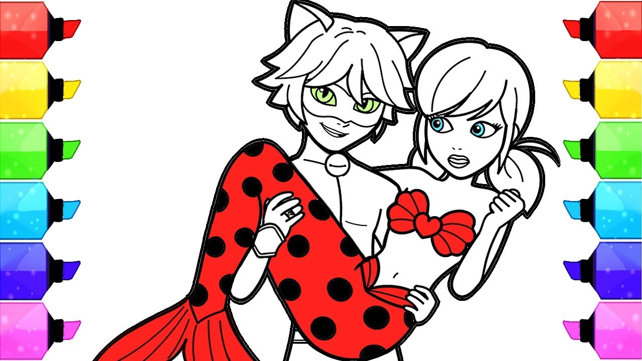 Download Miraculous Ladybug Coloring Pages Mermaid How To Draw And Color Ladybug Sereia Mermaid Cat Noir Youtube