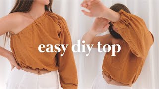 bemærkede ikke Indbildsk værdighed DIY // Gathered One Shoulder Top - YouTube