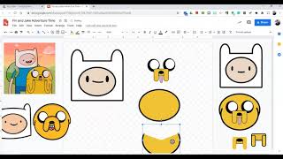 Как нарисовать Финна и Джейка из «Времени приключений» в Google Drawings screenshot 1