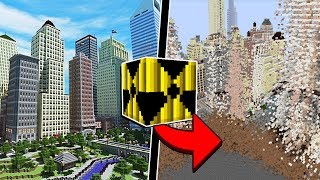 Minecraft: TESTEI TNTS NUCLEARES NA MAIOR CIDADE DO MINECRAFT! DESTRUIU TUDO!