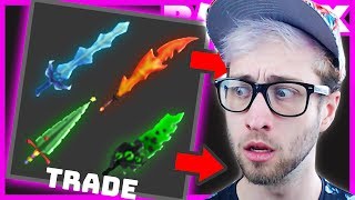 Trading ALL MY GODLY WEAPONS in Murder Mystery 2 in Roblox