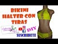 BIKINI DIY TOP HALTER- Curso (Top y Panty Tiras)Traje de baño-Swimwear -Swimsuit, Youtube