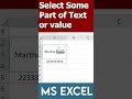 How to Select or copy some Part of Text or Value in MS Excel #shorts #youtubeshorts #excelshorts