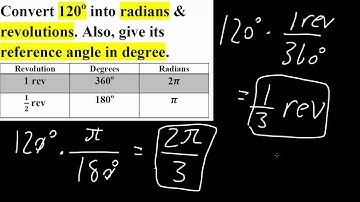 PreCal: Convert degree to revolutions and radians (Step by Step)