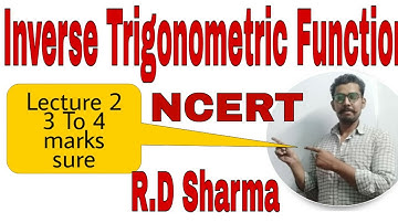Inverse Trigonometric Function class 12th||R.D Sharma NCERT solution