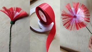 DIY | How To Make Sattin Ribbon Flowers Easy #ribbonflower #ribbondiy #ribbonflowermaking