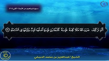 تلاوة مميزة من سورة ابراهيم( ألم تر كيف ضرب الله مثلاً)للشيخ عبدالعزيز الدبيخي