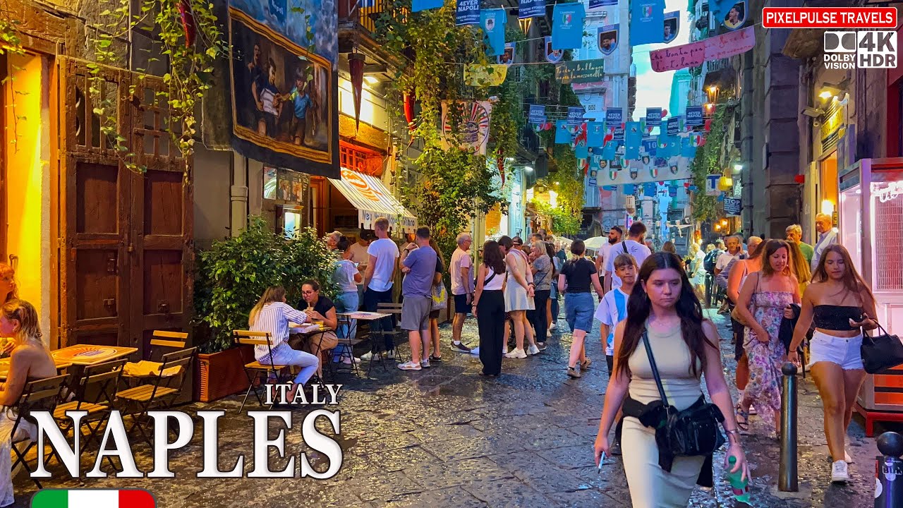 Naples Italy 4K Walk | Via Toledo Shopping Street to Historic Via dei Tribunali Day & Night