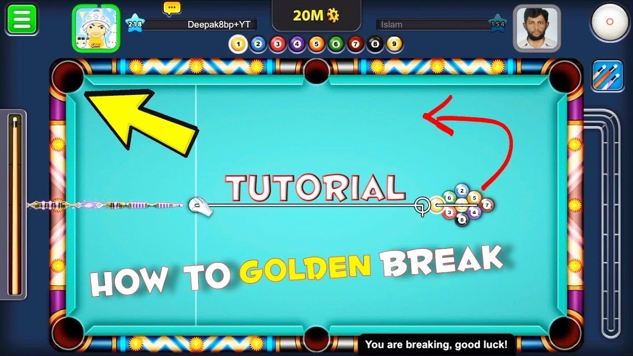 How to Always Make GOLDEN BREAK in 9 Ball Pool |8 Ball ...