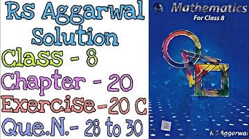 Volume and Surface Area of Solids | Class 8 Exercise 20C Question 28-30 | Rs Aggarwal | @mdsirmaths