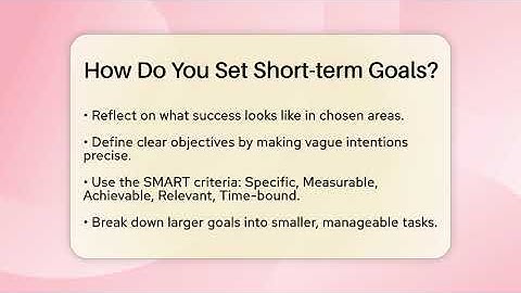 How Do You Set Short-term Goals? - The Personal Growth Path