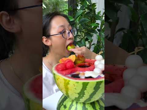 🍉Cat Makes Double-flavor Watermelon Pot😍(ASMR) | Creative Food Recipes | Chef Cat Cooking #Shorts