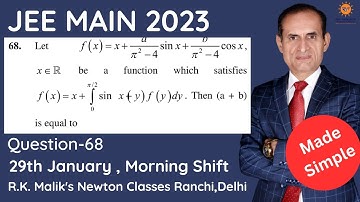 Ques-68 PYQ Definite Integral (Two Methods) 29 Jan (Morning Shift)  | JEE Main 2023