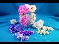 Ribbon flowers for the hairstyle/Flores de las cintas para el peinado/Цветы из лент в прическу