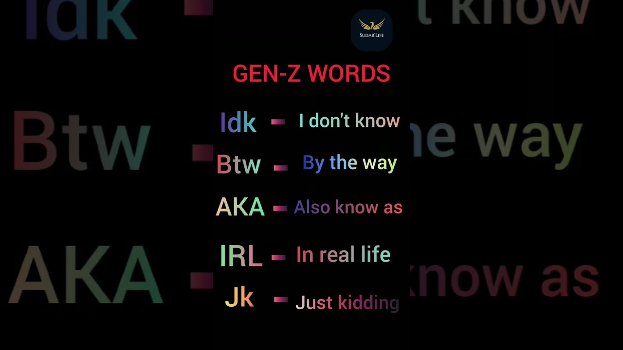 Genz words Part 1 gen_z YouTube