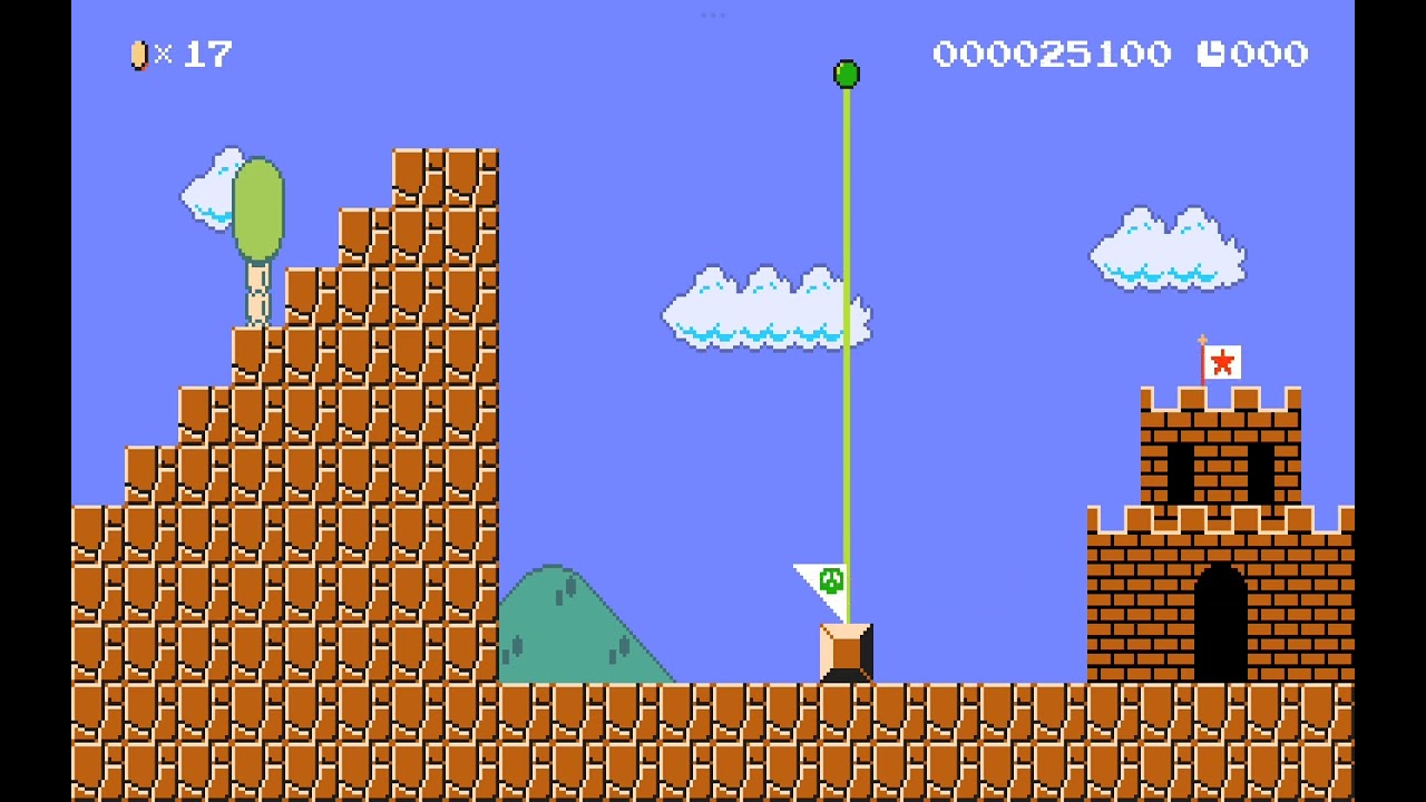 Eu jogando as duas primeiras fases que criei no Super Mario Maker