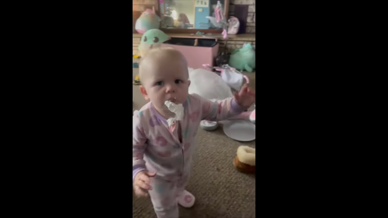Baby Try Whip Cream for the First Time Then Cries