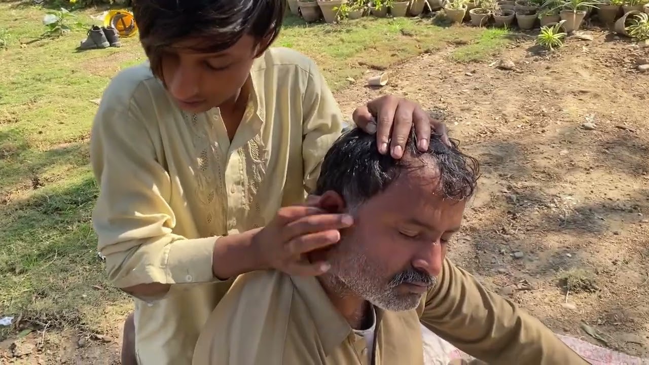 ASMR Head Massage | the young masseuse enjoyed the massage from the head and knees down 🥰