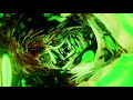 Green liquid flowing in weightlessness. Infinitely looped animation.