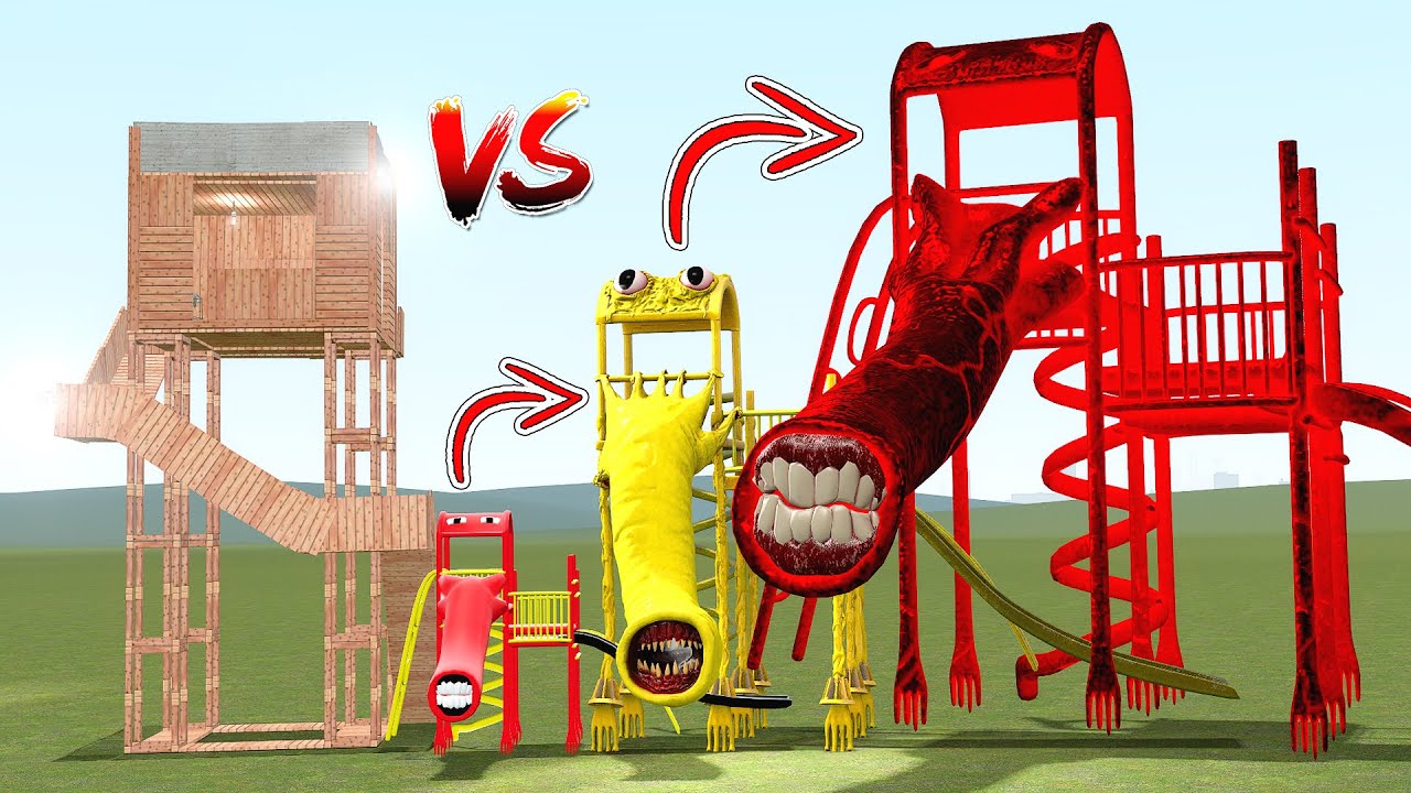 EVOLUTION OF EXTRA SLIDE NIGHTMARE VS TOWERS In Garry's Mod! - YouTube