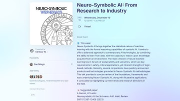 Neuro-Symbolic AI: From Research to Industry | Neuro-Symbolic Wednesdays | Centaur AI Institute