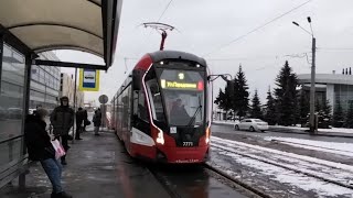 Поездка на трамвае 71-932 "Невский". б.7771. маршрут 10 (изм. трасса.). 20.04.24
