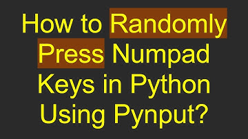 How to Randomly Press Numpad Keys in Python Using Pynput?