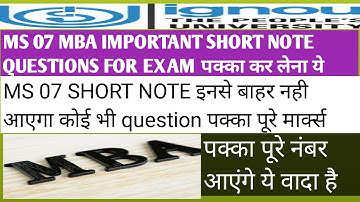 ms 07 short notes  information for managers mba classes on important questions in hindi video 2|