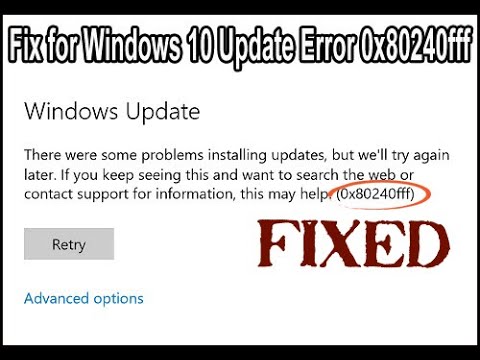 How To FIXED Windows 10 Update Error 0x80240fff