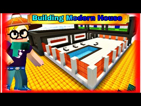 Building a Modern House In Skyblock Blockman Go