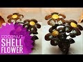 How to make a coconut shell flower|coconut shell flower vase | coconut shell craft|Eesy making ideas