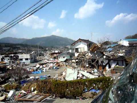 東日本大震災 津波1ヶ月後の大船渡市末崎町細浦周辺5マルヤマスーパー