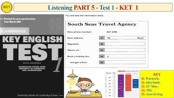KET 1 Listening Part 5 Test 1 (Transcript + Key)