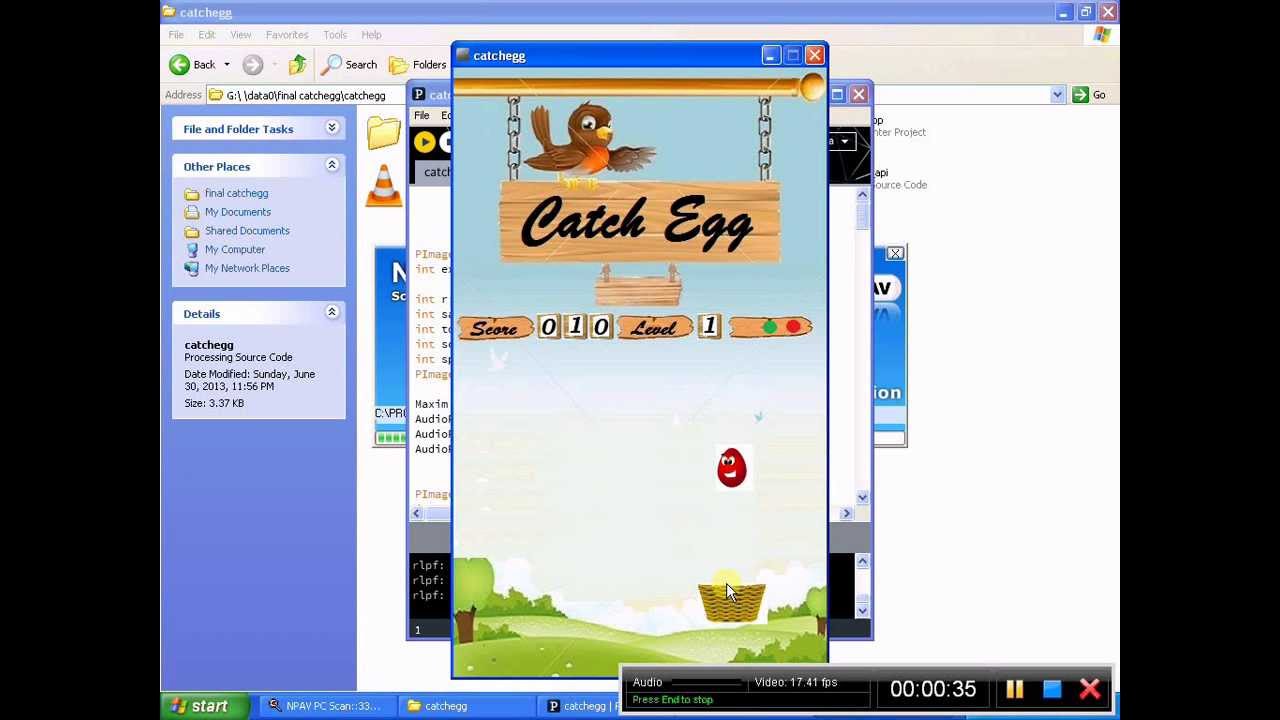 Game of Catching egg using Processing - YouTube